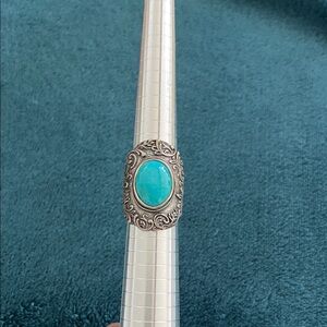 Or Paz Turquoise Lace Design Sterling Silver Ring